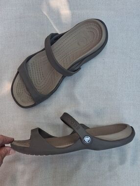 Crocs Women's Strappy Sandals Brown Comfort Footwear Size 10